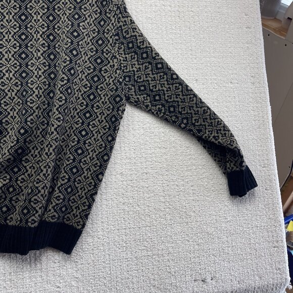 Vintage 90s Pierre Cardin Knit Sweater Mens M Psychedelic Geometric AOP Black - Picture 9 of 10